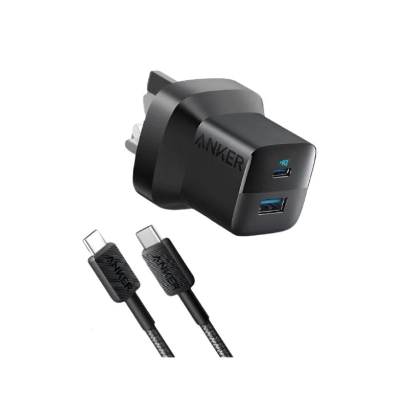  Anker 323 Charger with 322 USB C to USBC Cable 33W  3ft Black