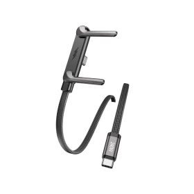 كابل AWEI CM-12C من USB-C إلى USB-C بقدرة 240W مع حامل هاتف مدمج بطول 1.5 متر – أسود
