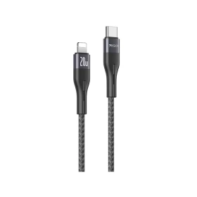 YESIDO CA155 USB-C to Lightning Braided Fast Charging Cable 20W (1.2M) – Black