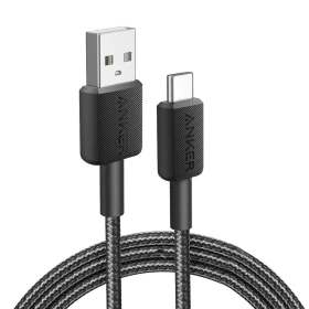 Anker 322 USB-A to USB-C Braided Fast Charging Cable 0.9m (3ft) – Black (A81H5H11)