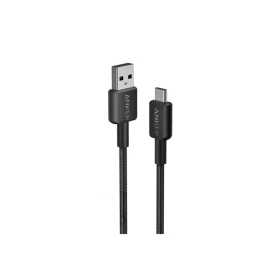 كابل أنكر 322 من نوع USB-A إلى USB-C (طوله 3 أقدام، مضفر) أسود