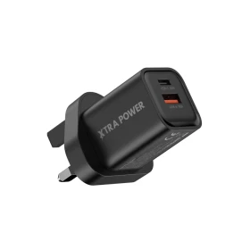 XTRA POWER 35W GaN USB-C + USB-A PD Fast Wall Charger