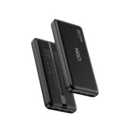NEO NE1-PB101 10000mAh 22.5W Power Bank with Built-in USB-C Cable – Black