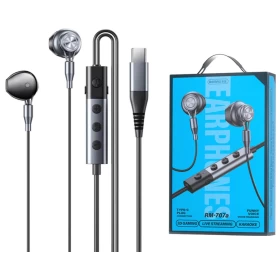 REMAX RM-707A USB-C Wired Earphones with Microphone & 3D Gaming Sound – Black