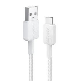 Anker 322 USB-A to USB-C Braided Fast Charging Cable 0.9m (3ft) – White (A81H5H21)