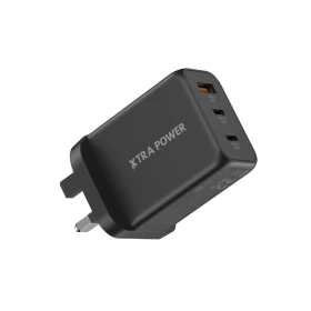 XTRA POWER 65W GaN 3-Port USB-C + USB-C + USB-A PD Fast Wall Charger
