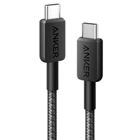 Anker 322 USB-C to USB-C Braided Cable 60W (6ft / 1.8m) – (A81F6H11) – Black