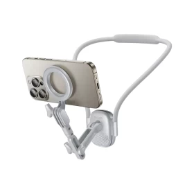 YESIDO C332 Magnetic Neck Phone Holder with 360° Rotation & Anti-Shake for POV Recording – Gray