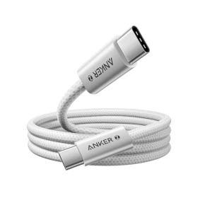 Anker Zolo USB-C to USB-C Braided Fast Charging Cable 240W (1m) – White (A8060H21)