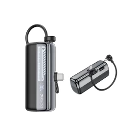 YESIDO YP102 5000mAh Mini Power Bank 22.5W with Built-in Cables