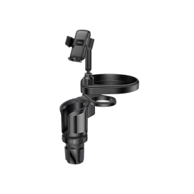 YESIDO C274 4-in-1 Multifunctional Car Cup Holder with Phone Mount – Black