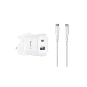 شاحن YESIDO YC156 السريع 45 واط UK مع كابل USB-C – أبيض