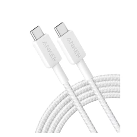 Anker 322 USB-C to USB-C Braided Cable 60W (6ft / 1.8m) – White (A81F6H21)