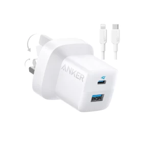 Anker 323 Charger 33W with 310 USB-C to Lightning Cable (0.9M) – White