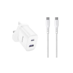 YESIDO YC154 35W UK Fast Charger with USB-C Cable – White