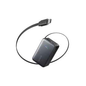 بطارية شحن متنقلة Anker Nano سعة 10,000mAh بقوة 45W مع كابل USB-C قابل للسحب A1638H11 – أسود