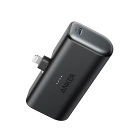 Anker Nano Power Bank (12W, Built-In Lightning Connector, 5000mAh) – Black