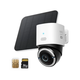 كاميرا مراقبة داخلية وخارجية eufy S330 بدقة 4K مع 4G وشحن شمسي وتتبع ذكي 360° – T86P2K20