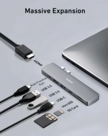Anker 547 USB-C Hub 7-in-2 for MacBook, A8354HA1 - Silver