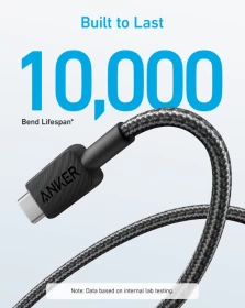 Anker 322 USB-A to USB-C Braided Cable (0.9m), A81H5H11- Black