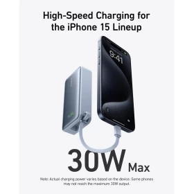 Variant: [A1259H31] Anker Nano Power Bank (30W, Built-In USB-C Cable) 10000 PD -Blue