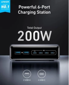 Anker Prime Charger, 200W, 6 Ports, A2683V41 - Silver