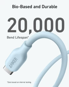 Anker 542 USB-C to Lightning Cable (Bio-Based) (0.9m/3ft), A80B1H31 - Blue