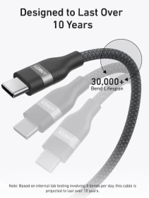 Anker USB-C to USB-C Cable 240W (Upcycled-Braided) (1.8m/6ft) -Black A82E2H12